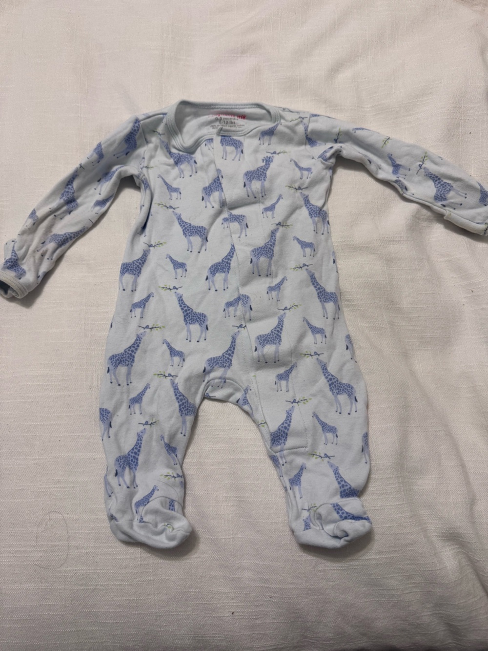 Magnetic Me Light Blue Giraffe Print Footed One-Piece